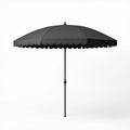Czarny ośmiokątny parasol ogrodowy z falbaną, poliester, Ø 270 cm, wys. 245 cm