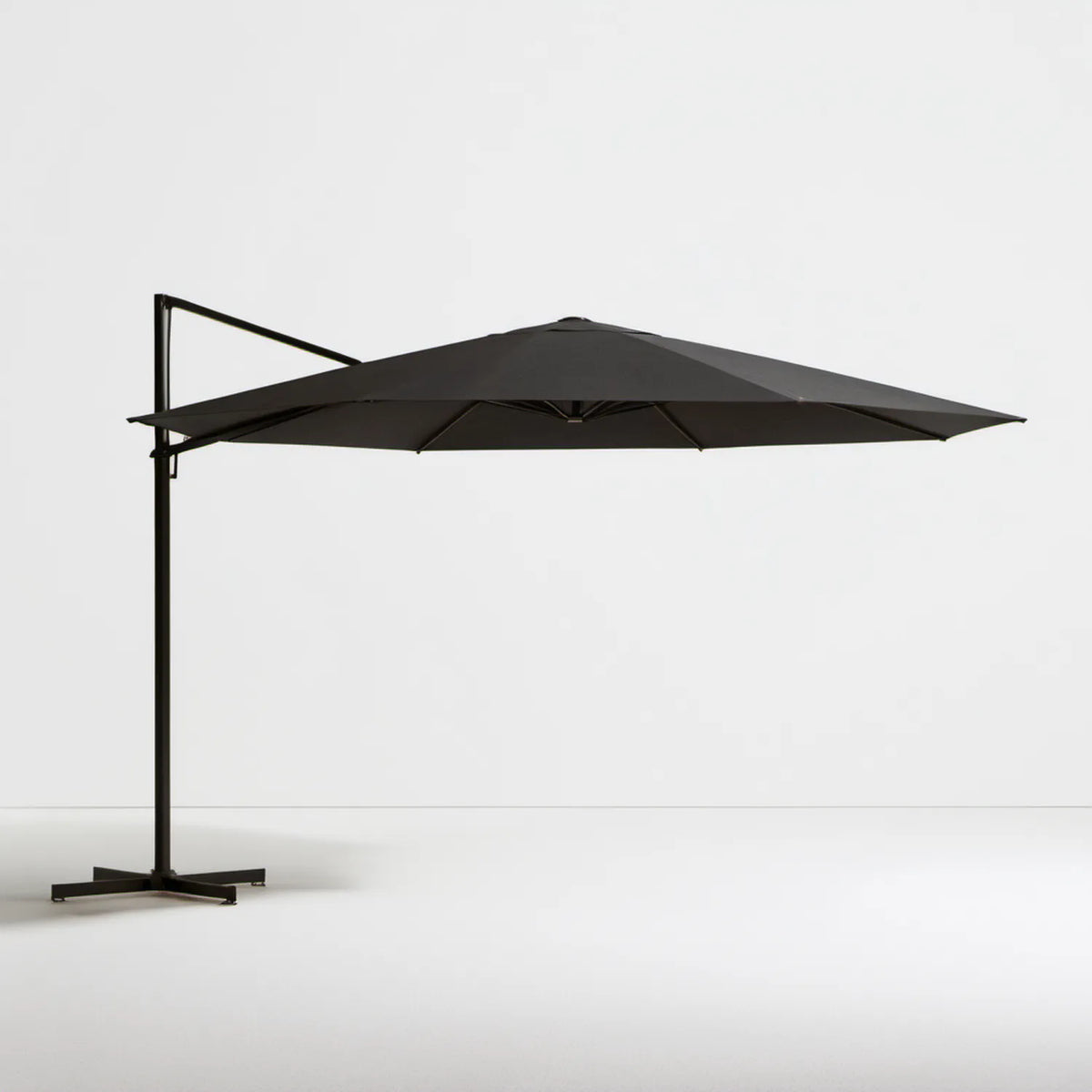 Boczny parasol ogrodowy kwadratowy 300 x 300 cm czarny