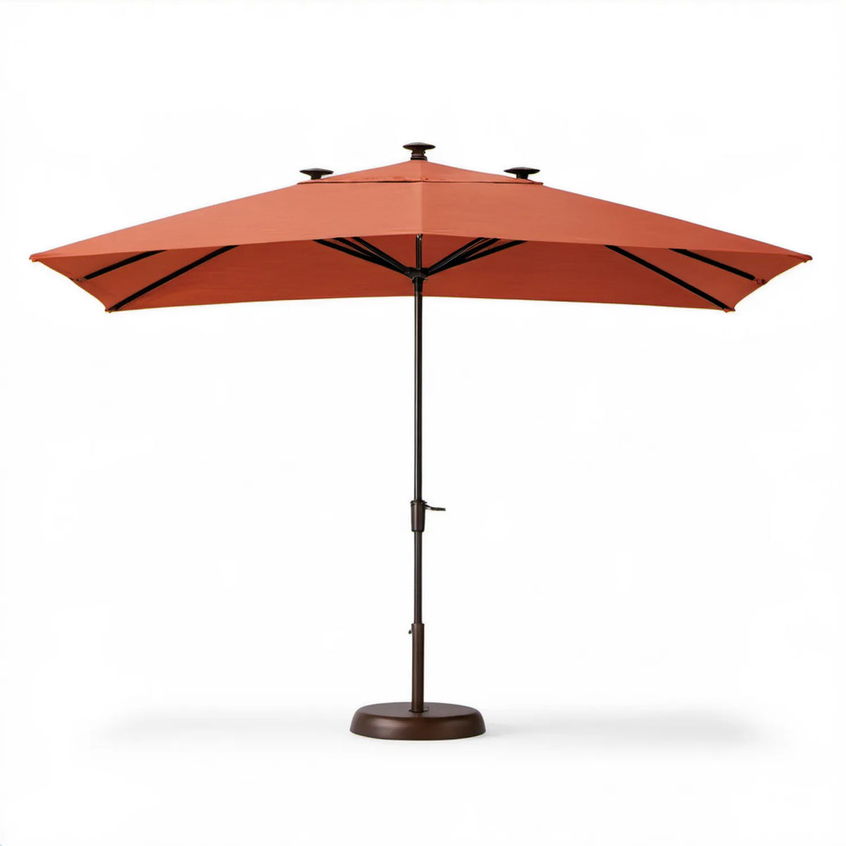 Kwadratowy parasol ogrodowy 300 × 300 cm z podwójnym daszkiem, terakotowy