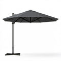Czarny parasol ogrodowy z bocznym masztem 300 x 300 cm, poliester i stal