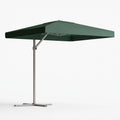 Boczny parasol ogrodowy kwadratowy 300 x 300 cm ciemnozielony ze srebrnym stelażem